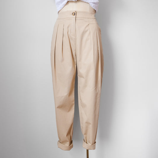 PANTALON BEIGE PLISSÉ - M